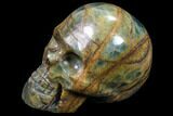 Carved, Blue Calcite Skull - Argentina #80873-2